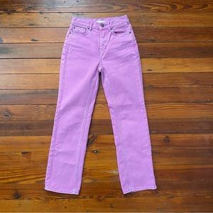 BDG High Waisted Cowboy Jean in purple w blue contrast stitching